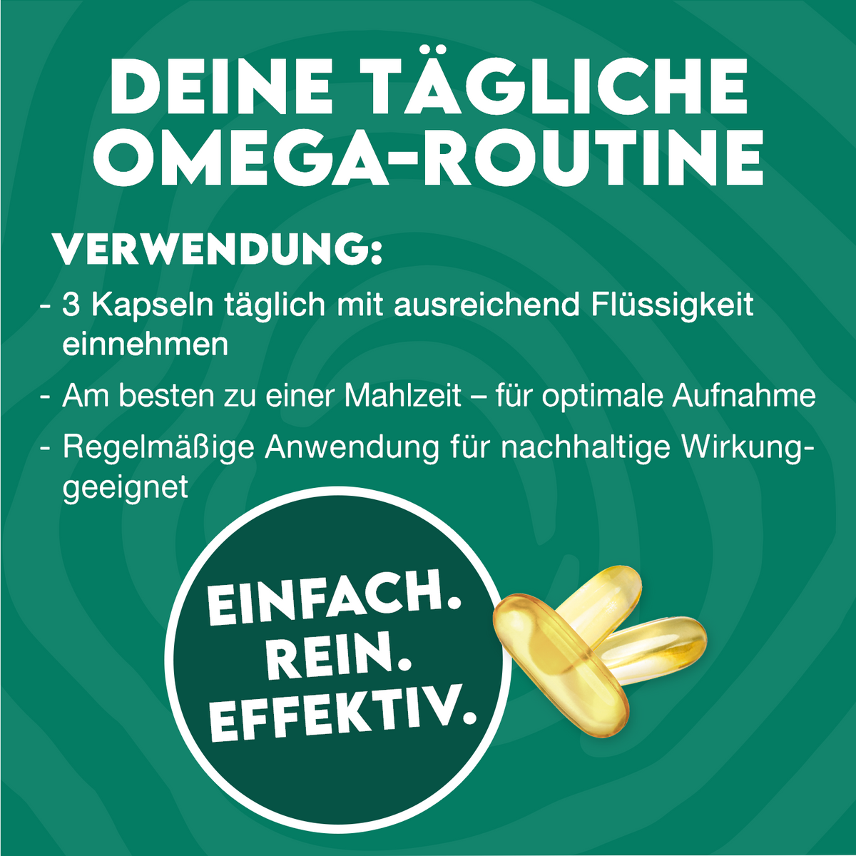 Essenzielle Fettsäuren, einfach ergänzt.