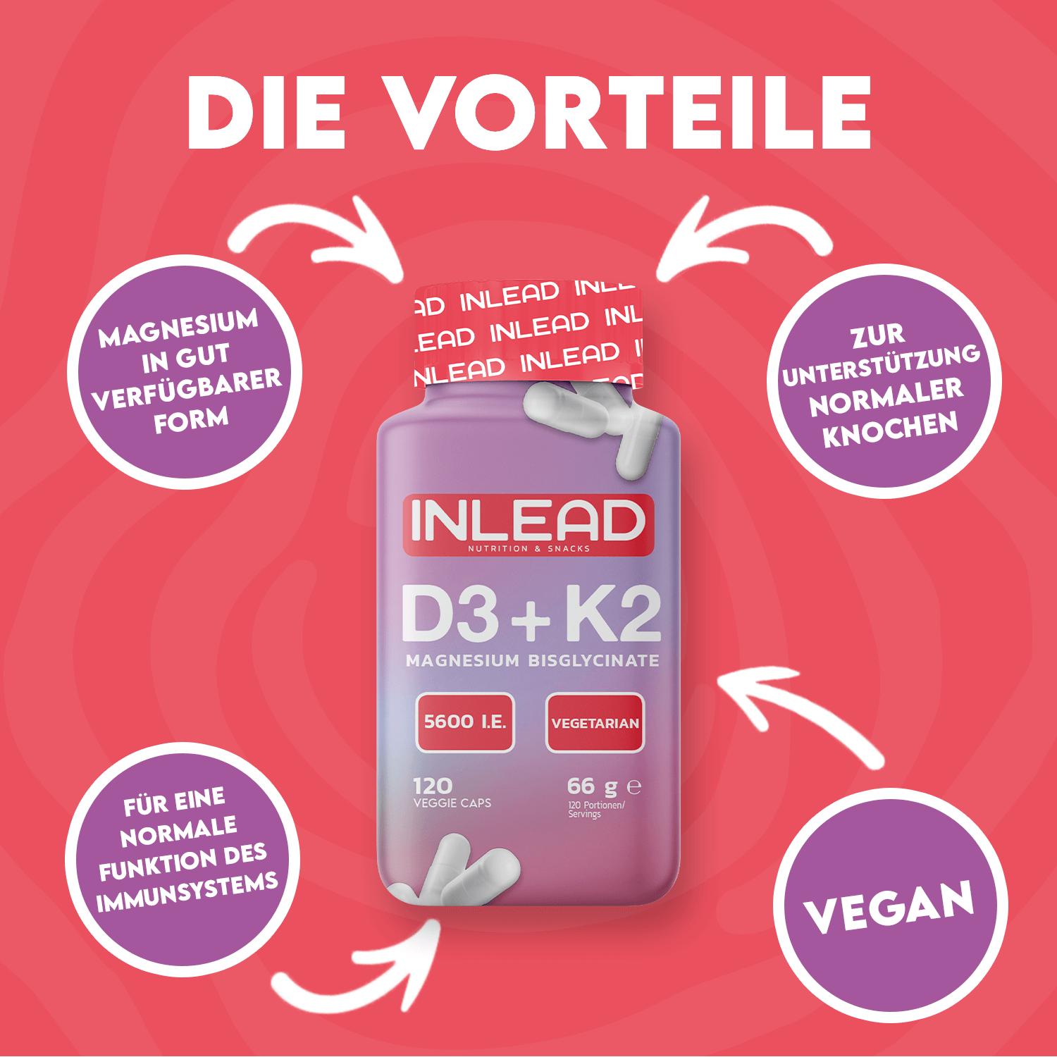 Inlead Vitamin D3 + K2 + Magnesium