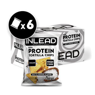 Inlead High Protein Tortilla Chips Salt & Pepper 6 x...